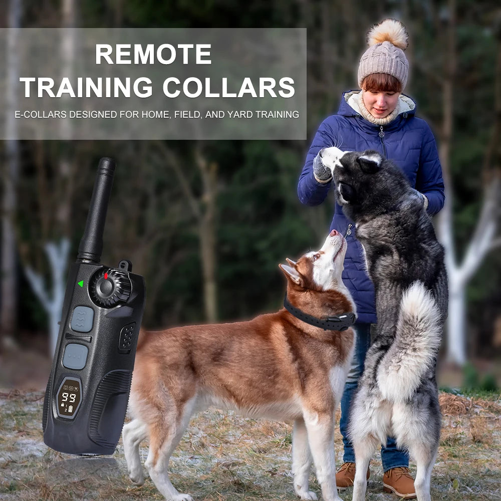 JANPET 1.25Mile Hunting Dog Training Collar Professional Remote PET Trainer Waterproof Electric Shock Dog Collars with LED Light