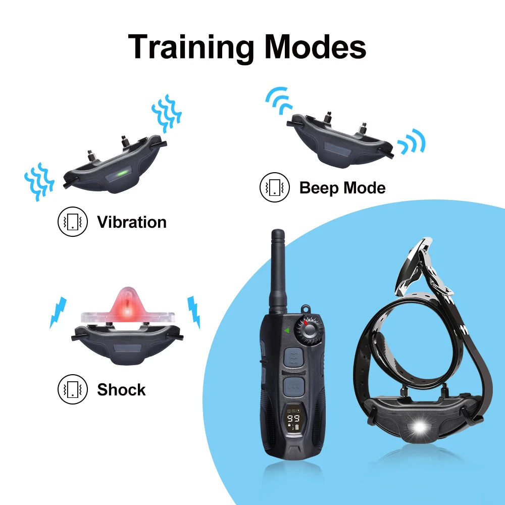 JANPET 1.25Mile Hunting Dog Training Collar Professional Remote PET Trainer Waterproof Electric Shock Dog Collars with LED Light