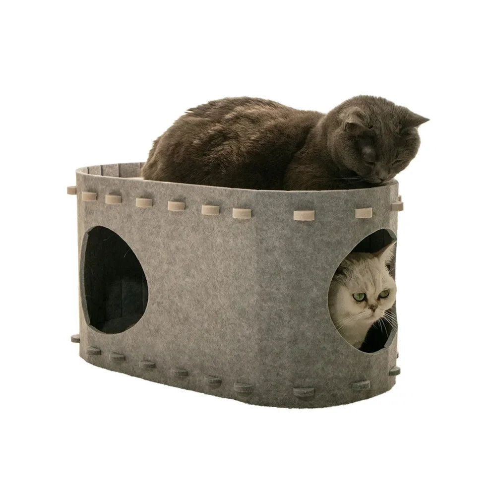 Felt Cat Bed Wear Resistant Pet House Detachable Cat Amusement Park Pet Shelter All Season Universal Pet House Cat Accessories