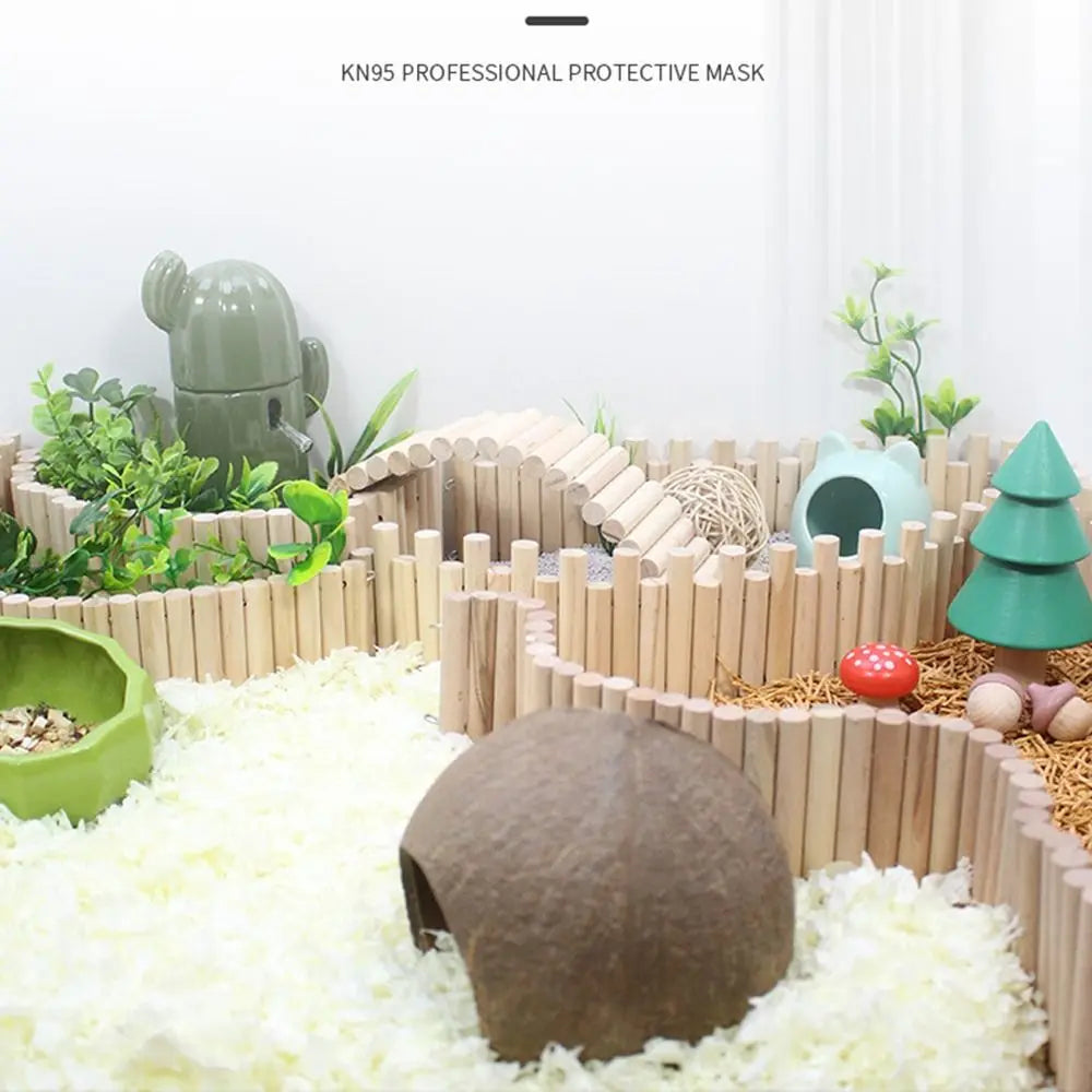 Bendable Hamster Multifunctional Easy To Install Hamster Wooden Cage Decoration