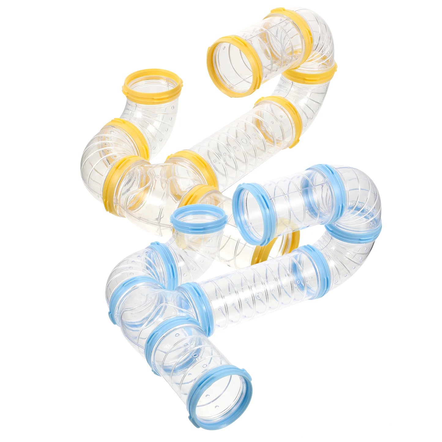 2 Sets Pp Hamster Tunnel Toy Tubes Obstacle Courses For Squirrels Guinea Pigs Hedgehogs Plastic Cage Accessories Connector