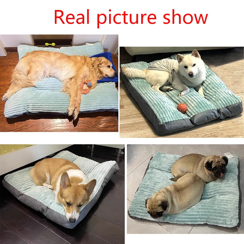 Corduroy Pet Dog Bed Winter Warm Dog Sleeping Mat Detachable Puppy Bed Soft Pet Mat for Small Medium Large Dogs Dog Accessories