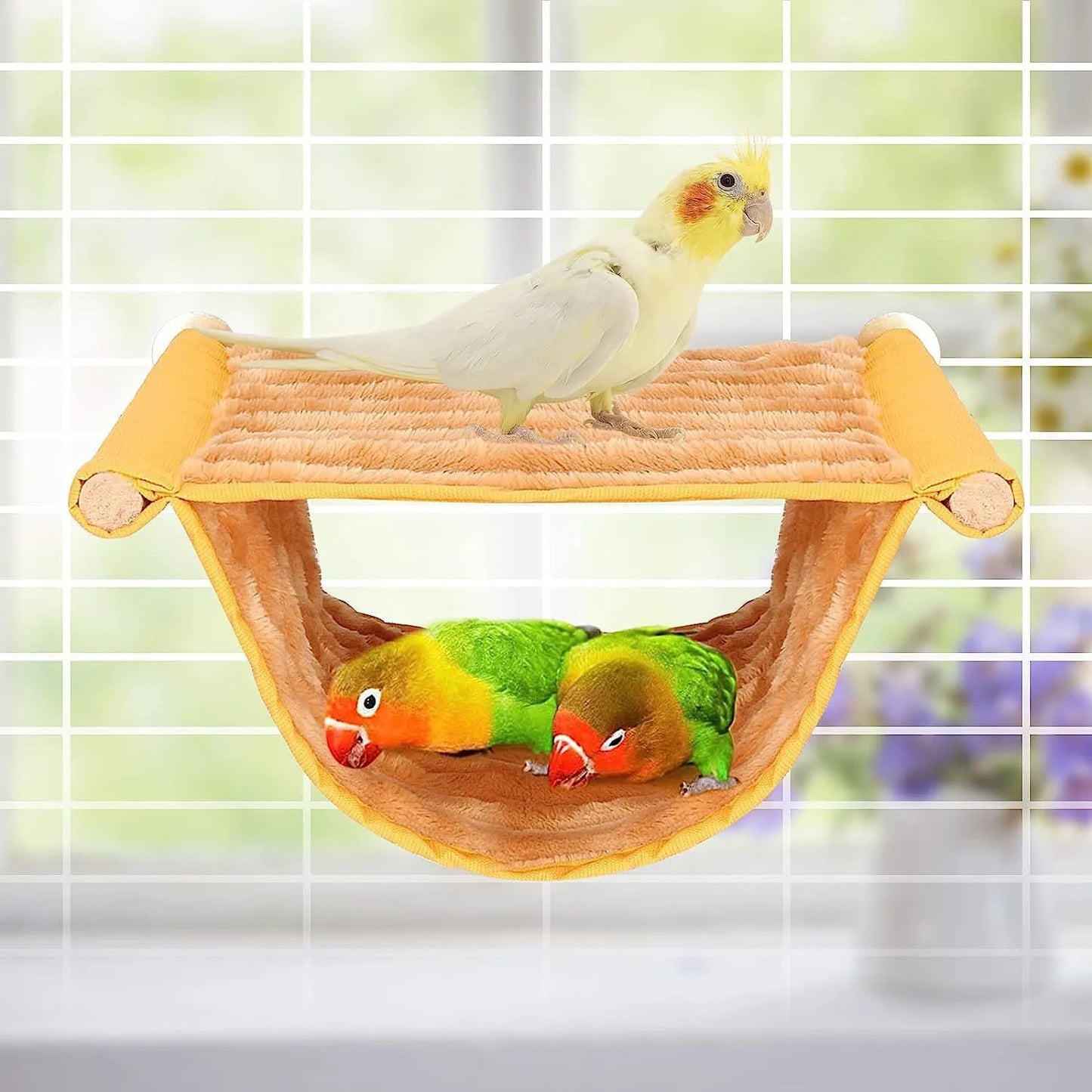 Multi - colored Detachable and Washable Hanging Cradles for Parrot and Pet Hamster on Windowsill for Warmth