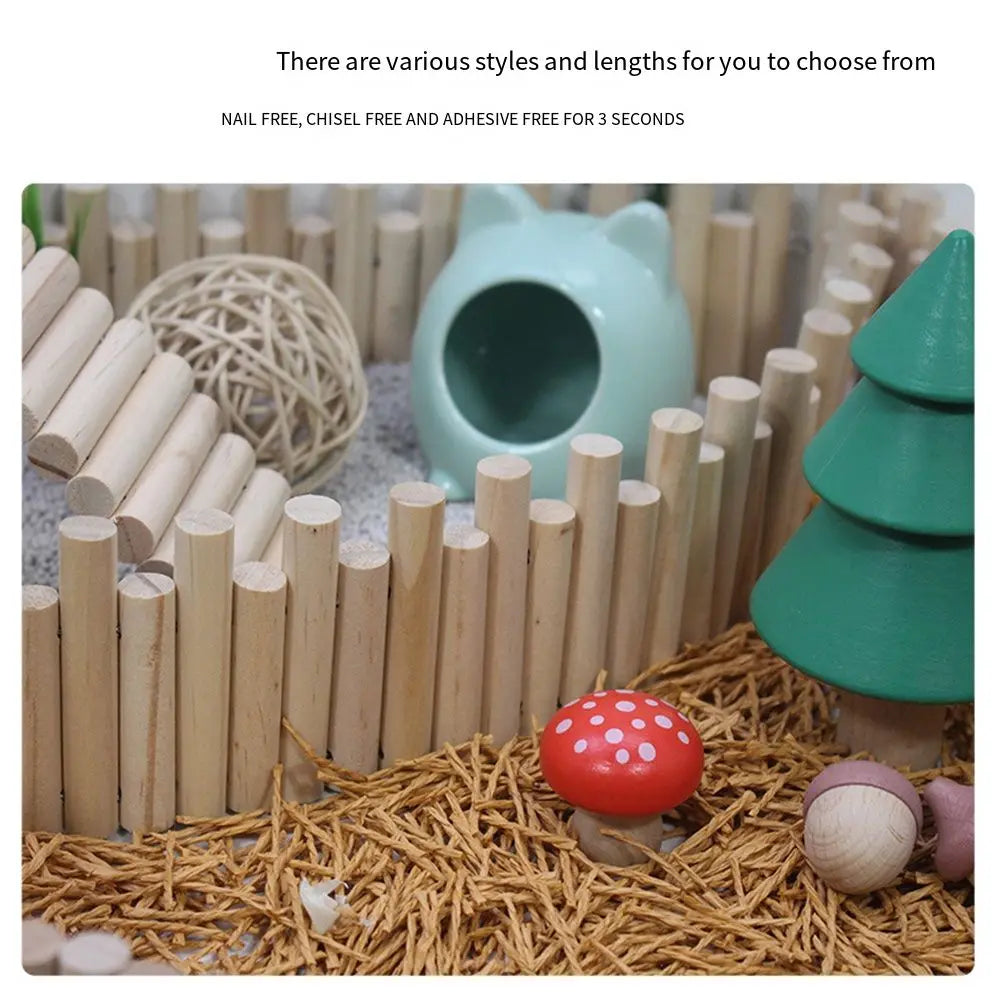 Bendable Hamster Multifunctional Easy To Install Hamster Wooden Cage Decoration