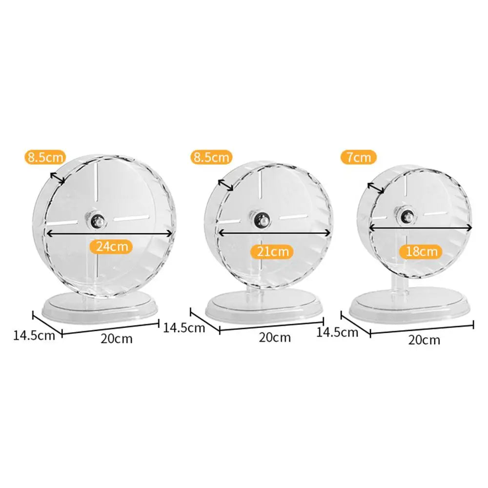 24CM Hamster Running Sport Transparent Widened Running Wheel Support Toy Small Pet Bearing Silent Running Wheel Pets Health Toy