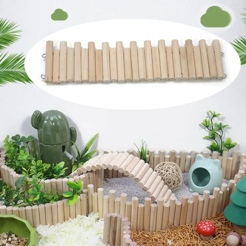 Bendable Hamster Multifunctional Easy To Install Hamster Wooden Cage Decoration