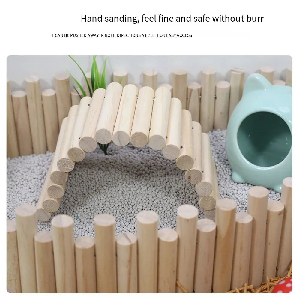 Bendable Hamster Multifunctional Easy To Install Hamster Wooden Cage Decoration