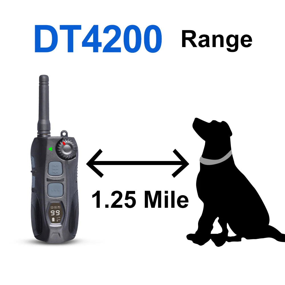 JANPET 1.25Mile Hunting Dog Training Collar Professional Remote PET Trainer Waterproof Electric Shock Dog Collars with LED Light