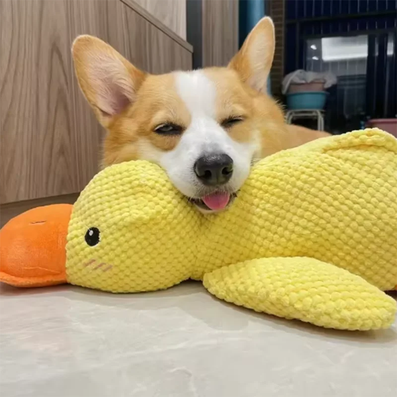 Cute dog Toy Stomping Duck Bite Resistant Grinding Teeth Cleaning Large Dog Interactive Entertainment Puppy Boredom Plush Toy