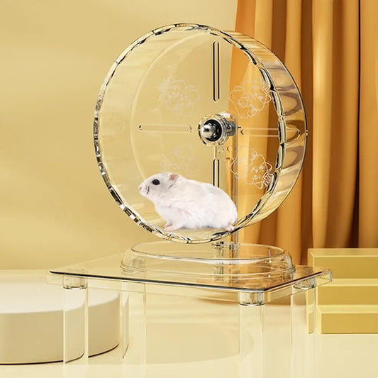 24CM Hamster Running Sport Transparent Widened Running Wheel Support Toy Small Pet Bearing Silent Running Wheel Pets Health Toy