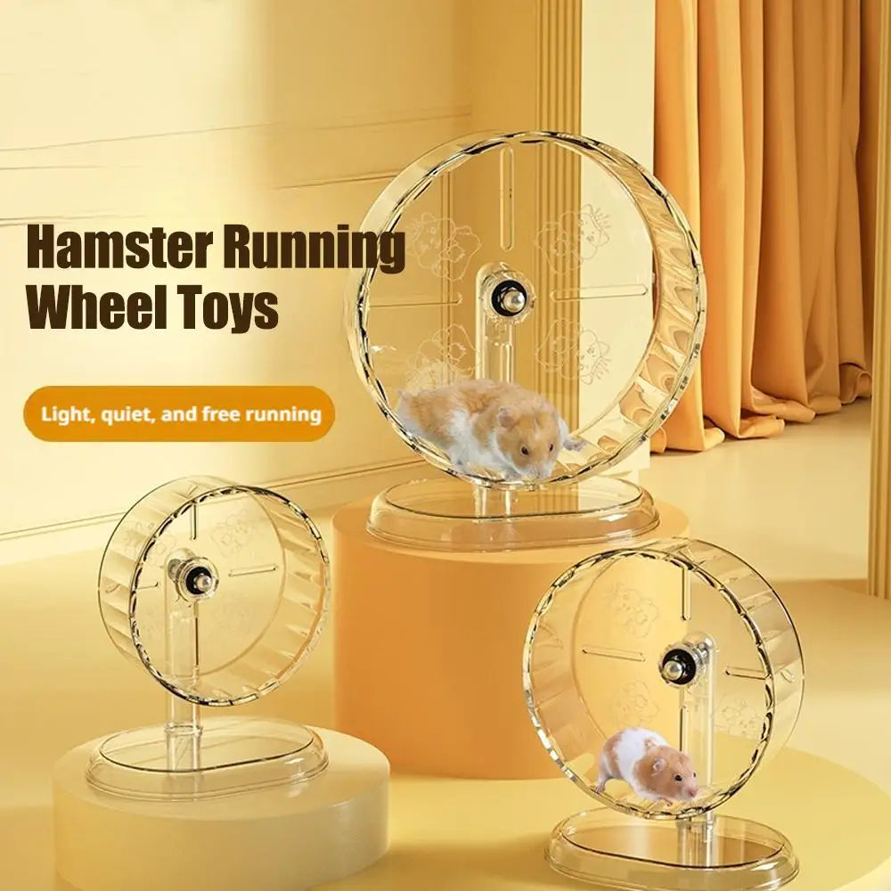 24CM Hamster Running Sport Transparent Widened Running Wheel Support Toy Small Pet Bearing Silent Running Wheel Pets Health Toy