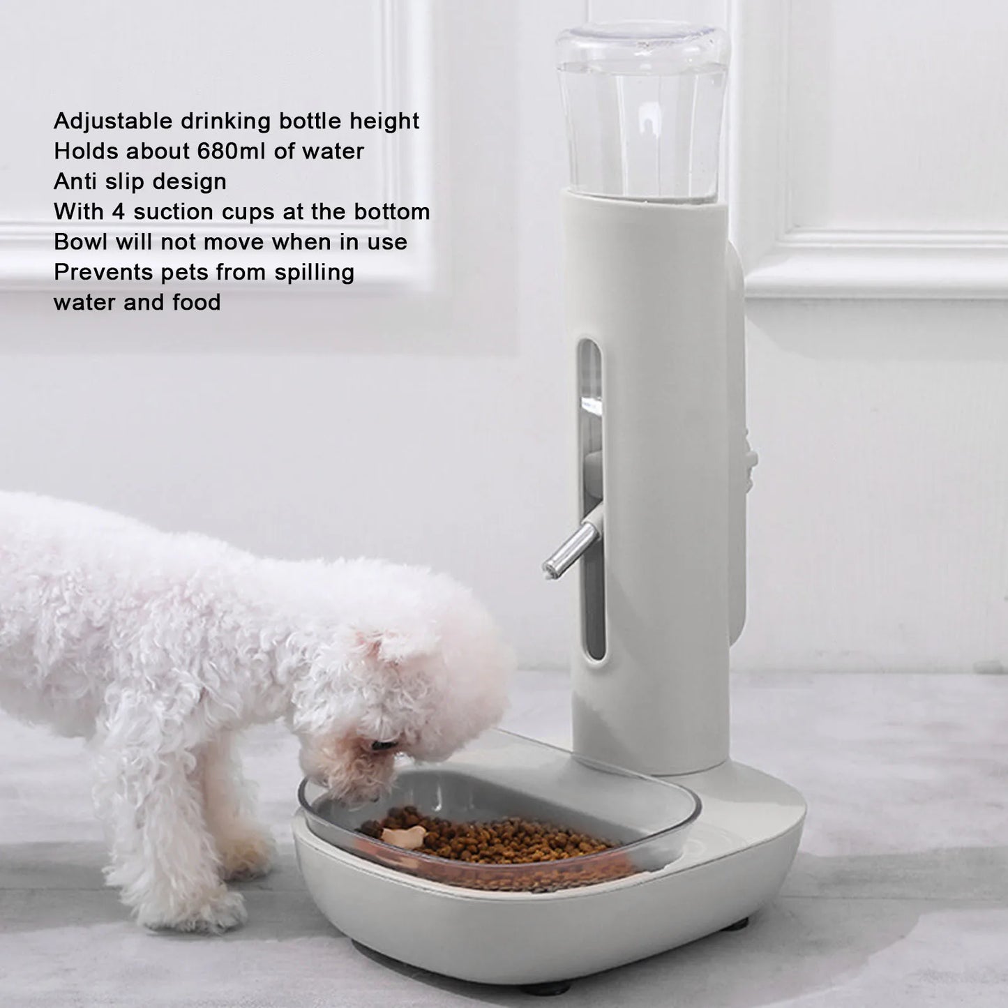 Pet Cat Dog Water Drinker Dispenser Food Stand Hamster Feeder Dish Bowl Bottle Automatic Fountain Drinker 680ML