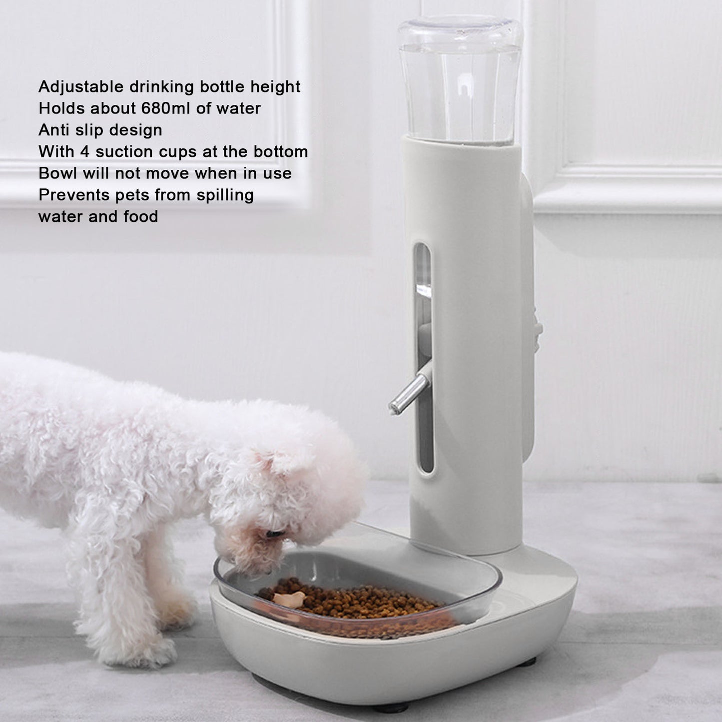 Pet Cat Dog Water Drinker Dispenser Food Stand Hamster Feeder Dish Bowl Bottle Automatic Fountain Drinker 680ML