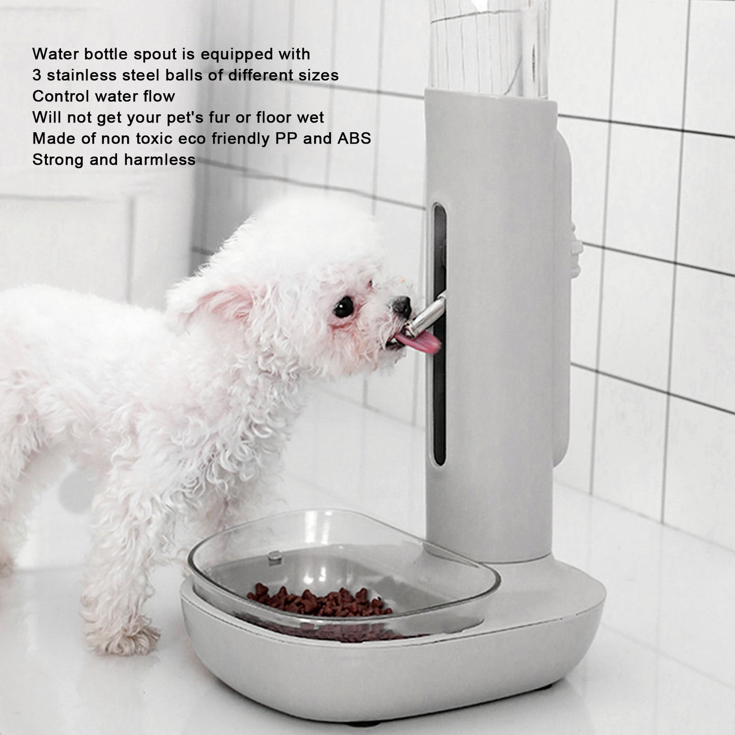 Pet Cat Dog Water Drinker Dispenser Food Stand Hamster Feeder Dish Bowl Bottle Automatic Fountain Drinker 680ML