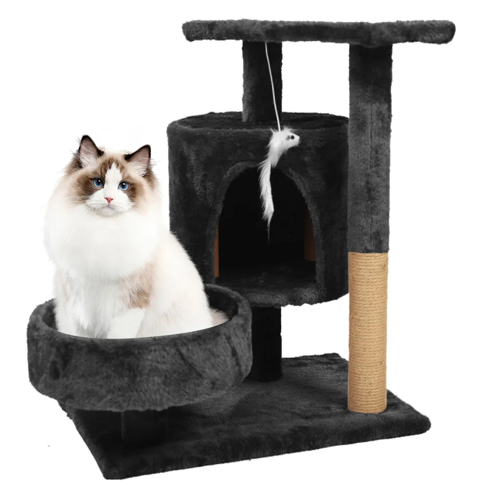 Cat trees cat climbing frame Cat Tower Hammock Padded Perches and Condos Cat Jumping Toy with Ladder Cat Accessories Pet supplies