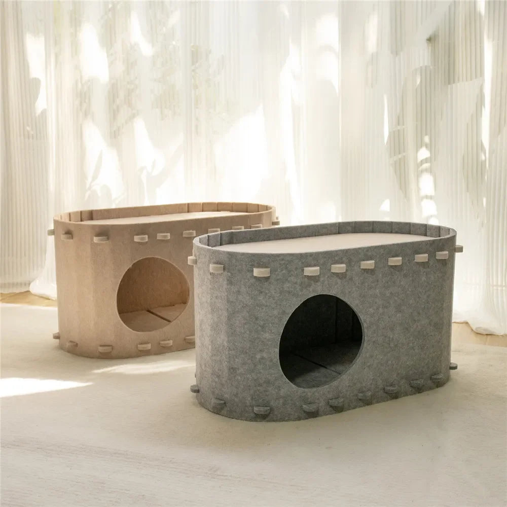 Felt Cat Bed Wear Resistant Pet House Detachable Cat Amusement Park Pet Shelter All Season Universal Pet House Cat Accessories