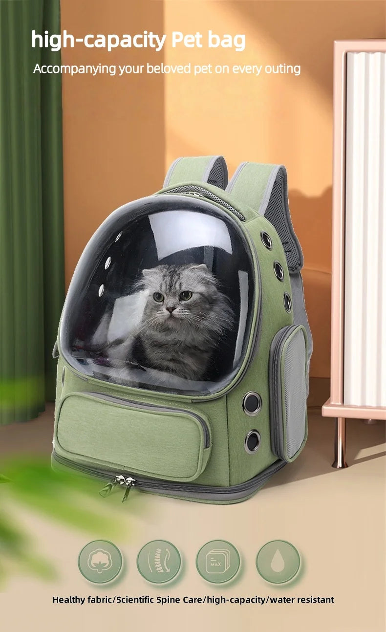 2025 Transparent Pet Carrier Backpack Breathable Cat and Small Dog Bag Outdoor Travel Shoulder Bag Cat Accessories Pet Supplies