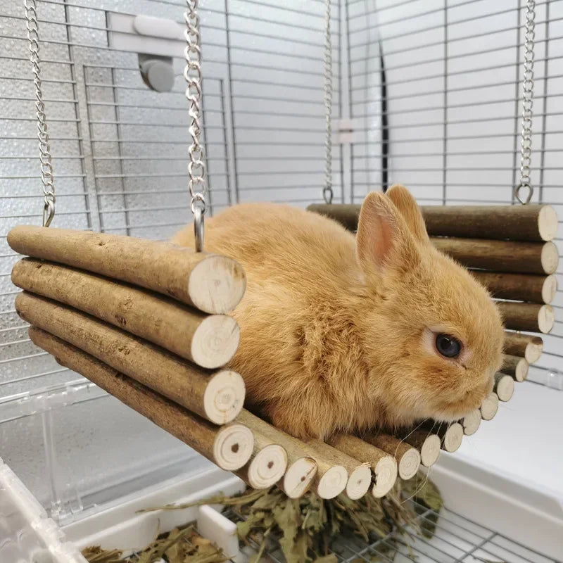 Wooden Hamster Hammock Summer Pet Swing Sleep Bed for Pet Hedgehog Squirrel Guinea Pig Rabbit Small Pets Toy Pet Hanging Hammock