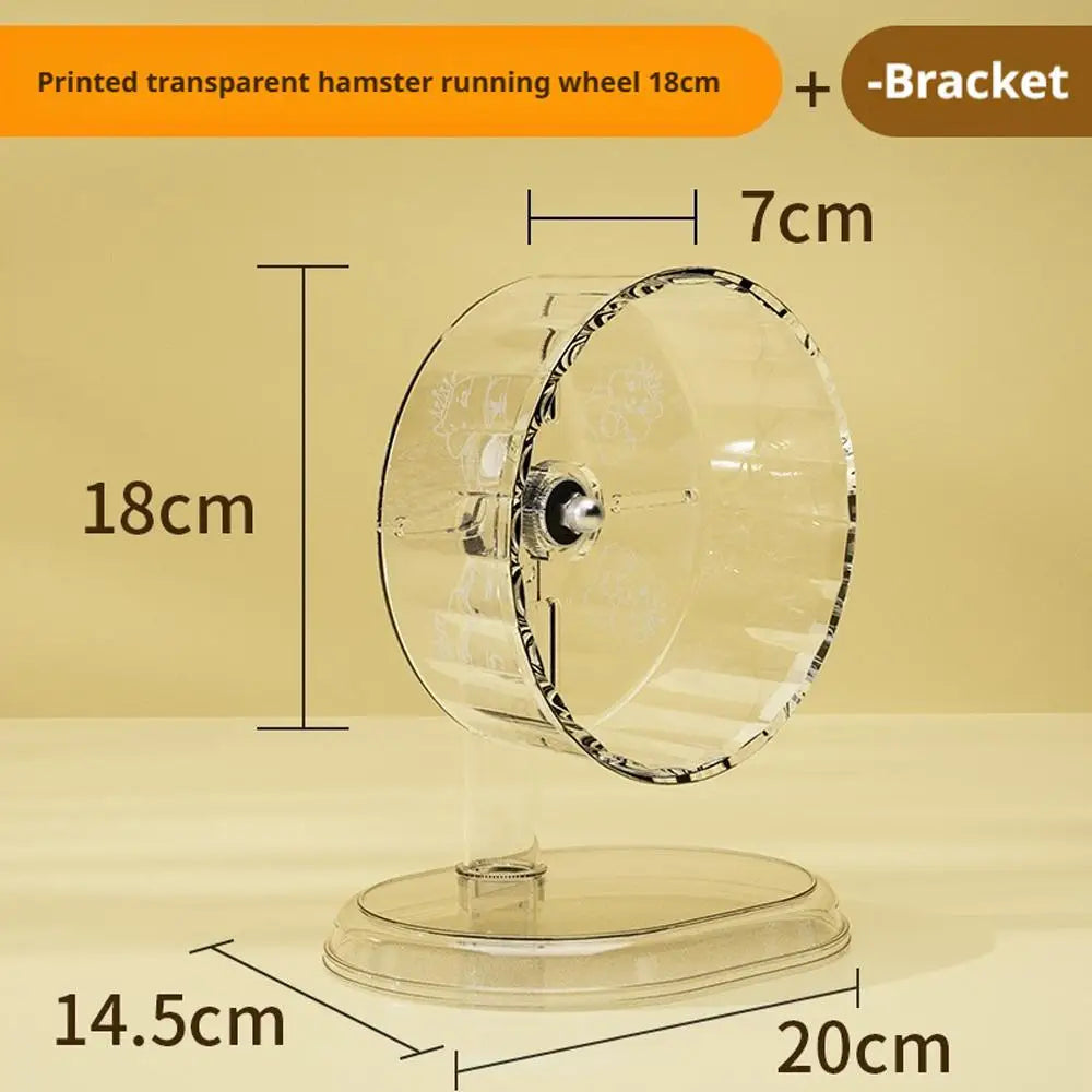 24CM Hamster Running Sport Transparent Widened Running Wheel Support Toy Small Pet Bearing Silent Running Wheel Pets Health Toy