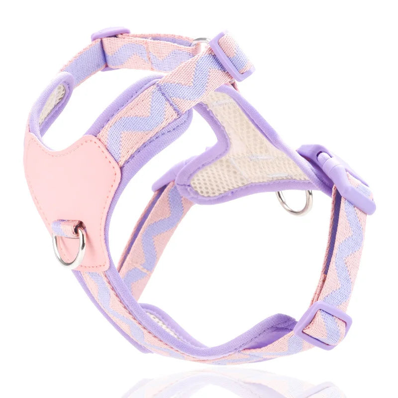Explosion-Proof Punch Reflective Pet Chest Harness Vest Dog Chest Harness Anti-breakaway Dog Leash Pet Products Dog Collars