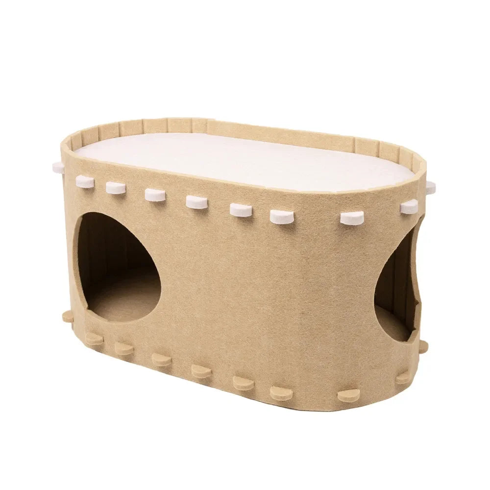 Felt Cat Bed Wear Resistant Pet House Detachable Cat Amusement Park Pet Shelter All Season Universal Pet House Cat Accessories