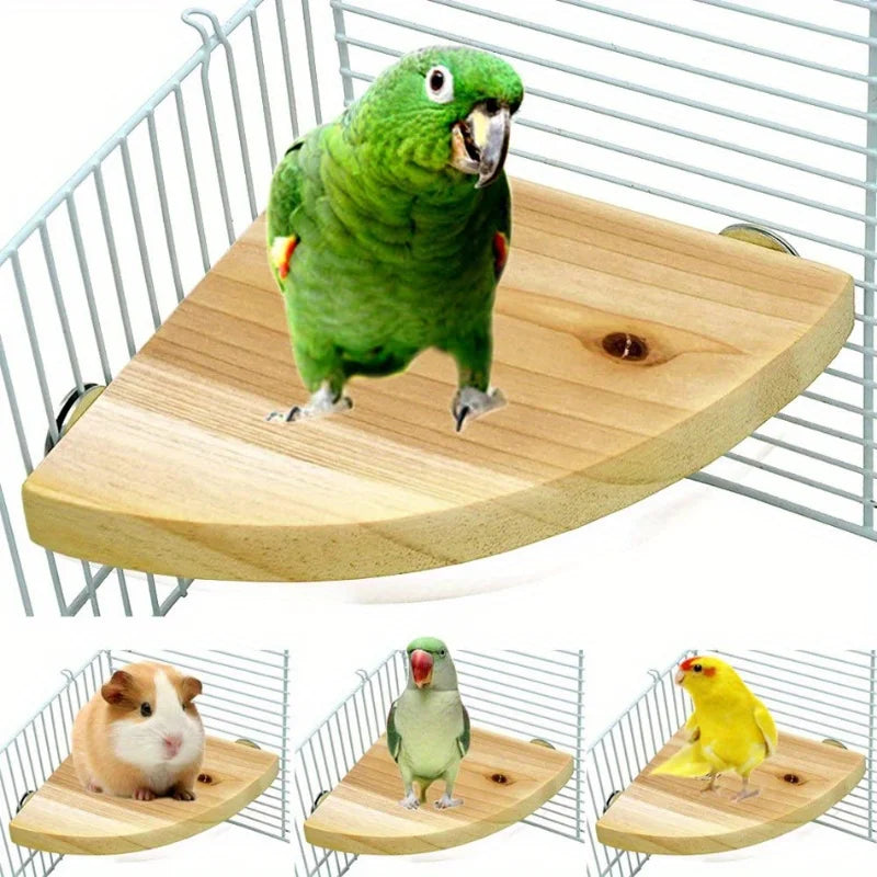 Parrot Stand Toys Wooden Bird Hamster Perch Platform Stands Playground Bird Supplies