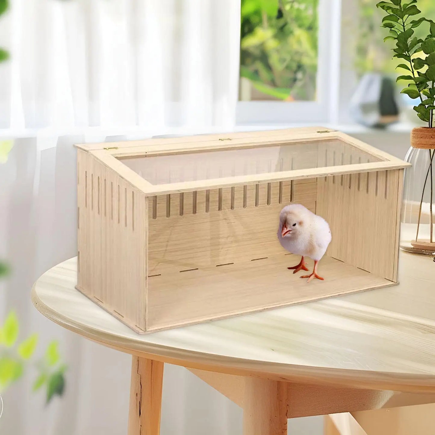 Wooden Hamster Cage Breathable with Window Nest Hideaway Hamster Habitat for Reptiles Mice Chinchillas Guinea Pig Hedgehog