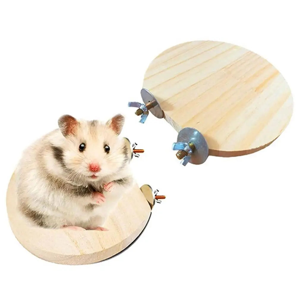 Hamster Wood Platform L-shaped Pedal With Round Hole Cage Accessories For Chinchilla Squirrel Rabbit