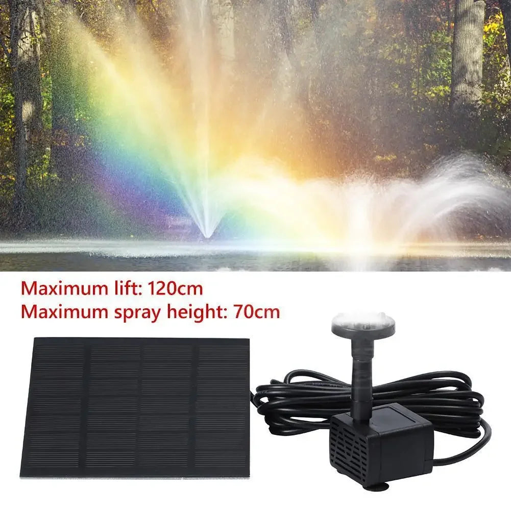 SF004 200L/H DIY Solar Powered Water Fountain Pump 5W 7V PET Solar Panel Kit with 6 Nozzles for Outdoor Fish Tank Aquarium