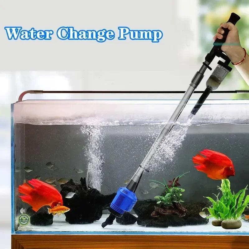 Aquarium Electric Gravel Cleaner Automatic Cleaner with Sponge Filter Fish Tank Vacuum Gravel Cleaner for Fish Tanks