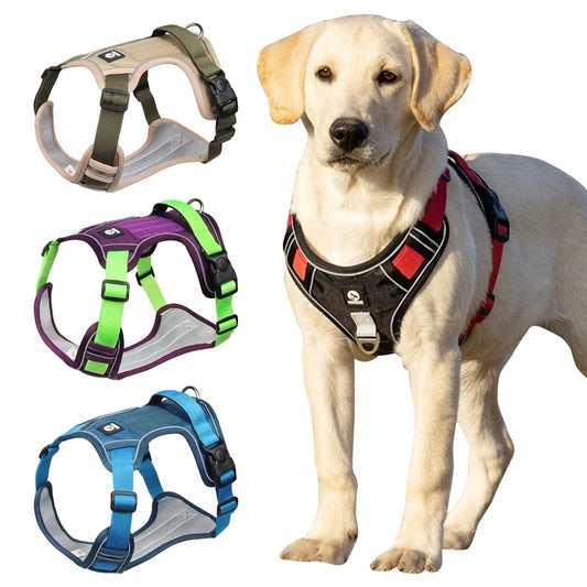 Dog Harness Reflective Dog Collars Harness Midium/Large Dogs Vests 1680D Waterproof Oxford Cloth Dog Harnesses Pet Accessories