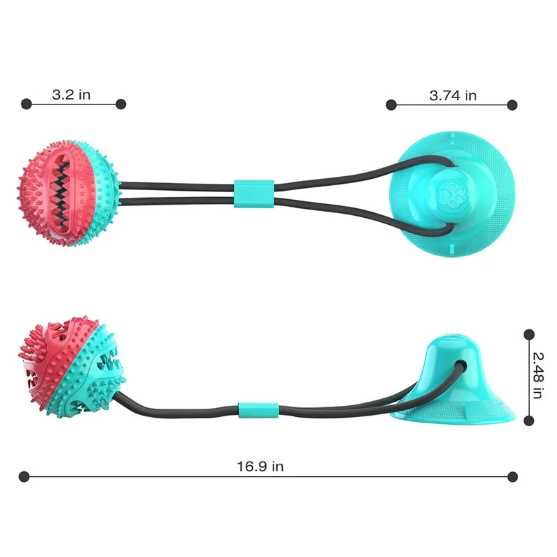 Large Dog Ball Toys Suction Cup Ropes Interactive Leaking Slow Feeder Chew Toy Teether