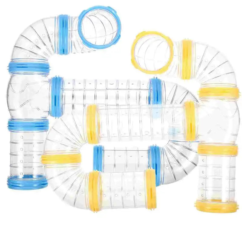 2 Sets Pp Hamster Tunnel Toy Tubes Obstacle Courses For Squirrels Guinea Pigs Hedgehogs Plastic Cage Accessories Connector