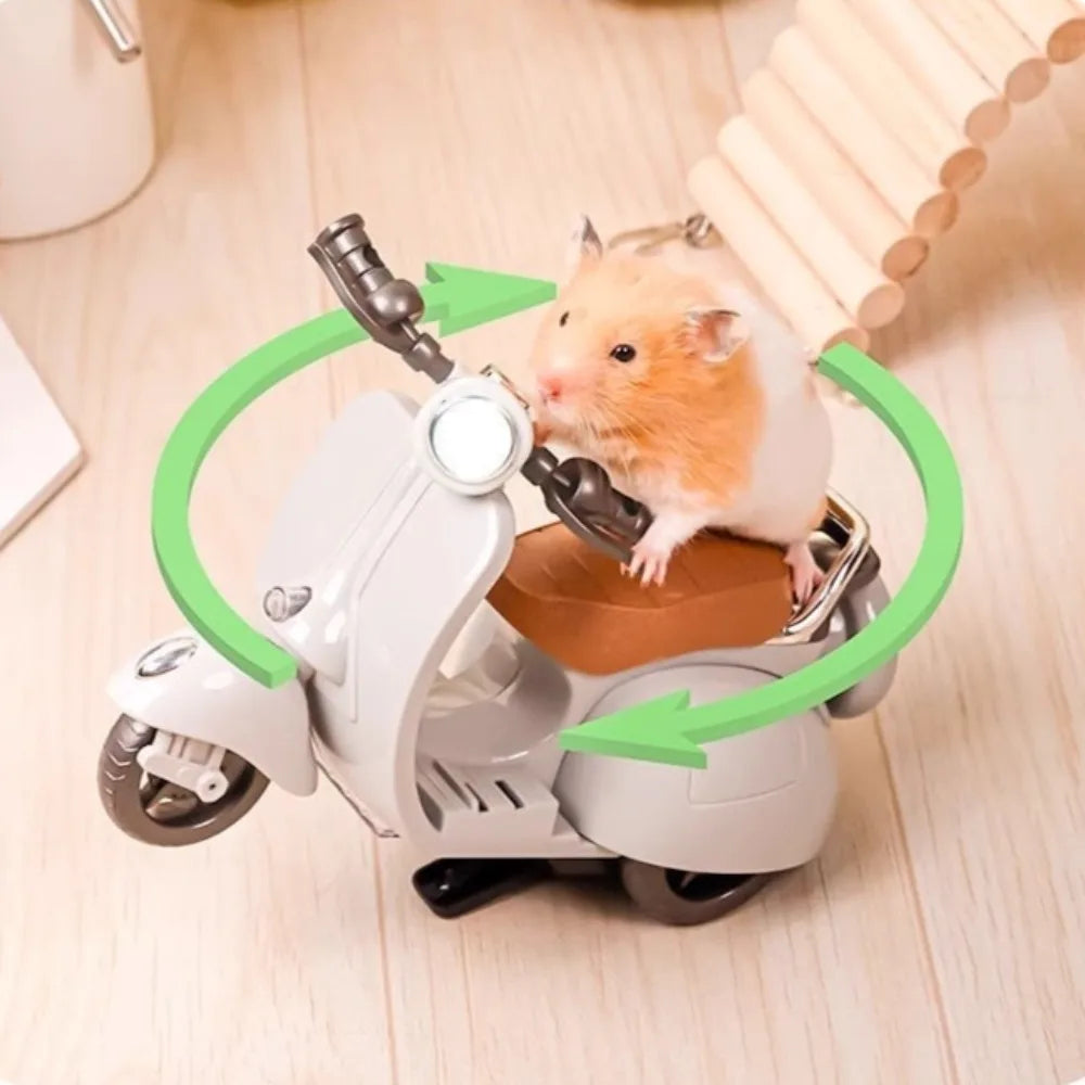 Pet Toy Mini Motorcycle Electric Bike Toy Kitten Hamster Stunt Rotation Cat Accessories Scooter Motorcycle with Lights Music