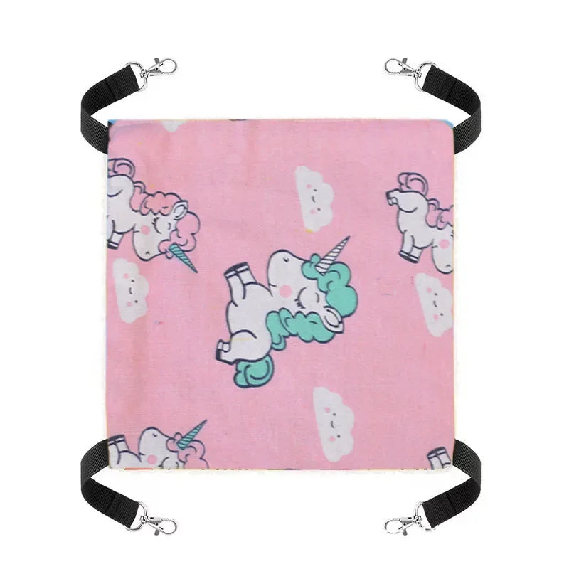 Cat Canvas Hammock Bed Pet Hamster Beds Double-Sided Hanging Bed Pet Swing Bed Hamster Squirrel Rabbit Rest Sleep Supplies