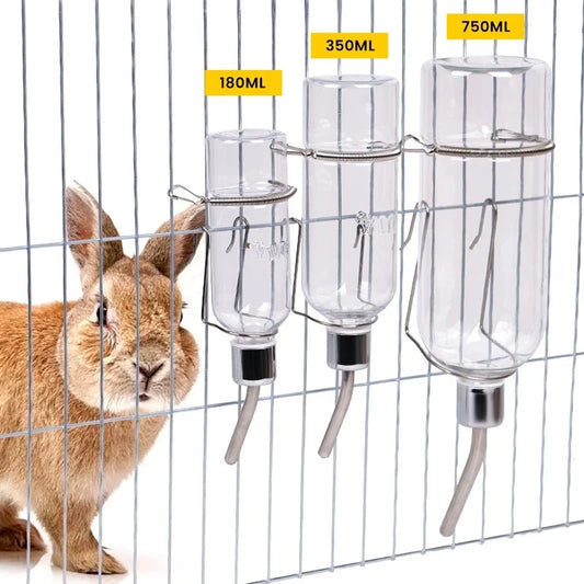 180/350/750ML Plastic Rabbit Drinking Bottle Hamster Cage Water Bottle Dispenser for Bunny Guinea Pig Squirrel Small Pet Feeder