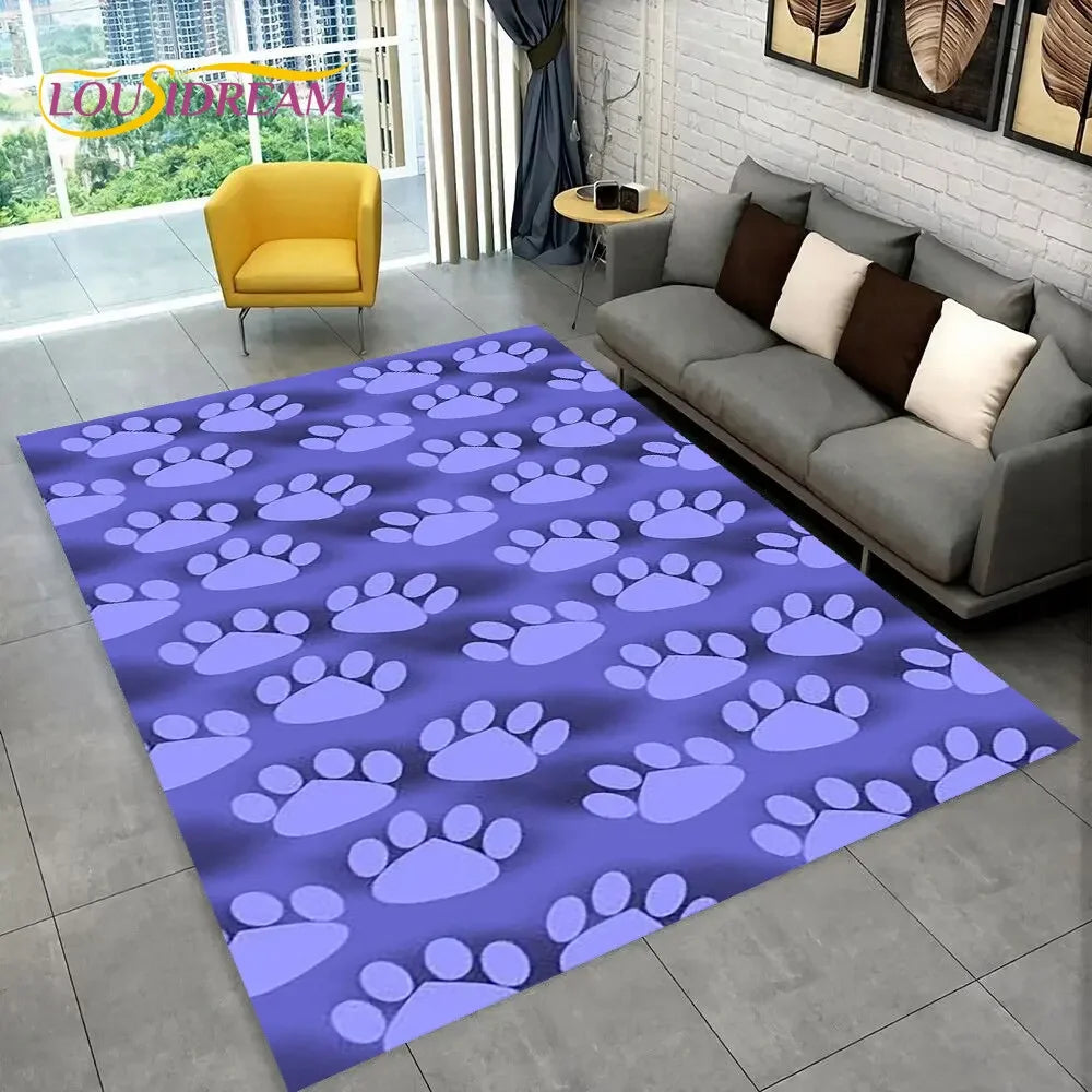 Pets Footprint Sole Series 3D Area Rug Large,Carpet Rug for Living Room Bedroom Sofa Doormat Decoration,kids Non-slip Floor Mat