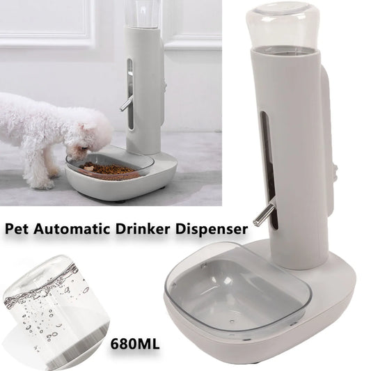 Pet Cat Dog Water Drinker Dispenser Food Stand Hamster Feeder Dish Bowl Bottle Automatic Fountain Drinker 680ML
