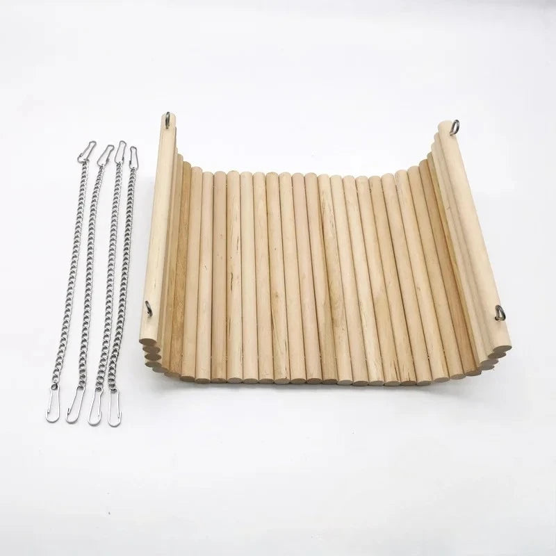 Wooden Hamster Hammock Summer Pet Swing Sleep Bed for Pet Hedgehog Squirrel Guinea Pig Rabbit Small Pets Toy Pet Hanging Hammock