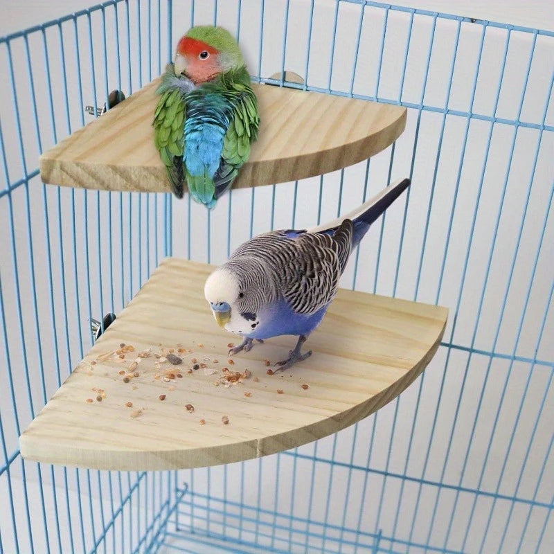 Parrot Stand Toys Wooden Bird Hamster Perch Platform Stands Playground Bird Supplies