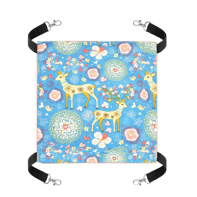 Cat Canvas Hammock Bed Pet Hamster Beds Double-Sided Hanging Bed Pet Swing Bed Hamster Squirrel Rabbit Rest Sleep Supplies