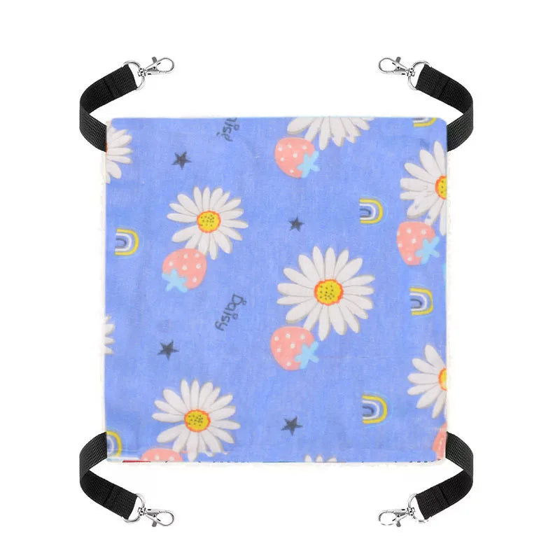 Cat Canvas Hammock Bed Pet Hamster Beds Double-Sided Hanging Bed Pet Swing Bed Hamster Squirrel Rabbit Rest Sleep Supplies