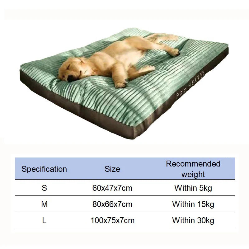 Corduroy Pet Dog Bed Winter Warm Dog Sleeping Mat Detachable Puppy Bed Soft Pet Mat for Small Medium Large Dogs Dog Accessories