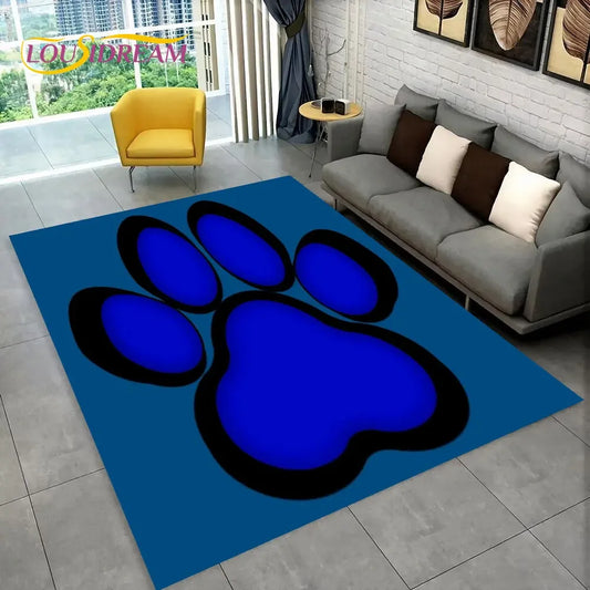 Pets Footprint Sole Series 3D Area Rug Large,Carpet Rug for Living Room Bedroom Sofa Doormat Decoration,kids Non-slip Floor Mat