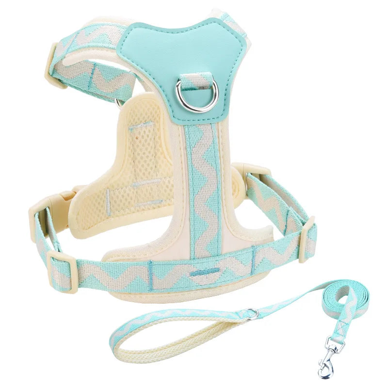 Explosion-Proof Punch Reflective Pet Chest Harness Vest Dog Chest Harness Anti-breakaway Dog Leash Pet Products Dog Collars