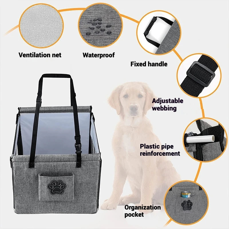 Car Pet Seat Stable Carriers Dog Accessories Safe Portable Puppy Travel Baskets Mesh Protector Waterproof Outdoor Pet Supplies