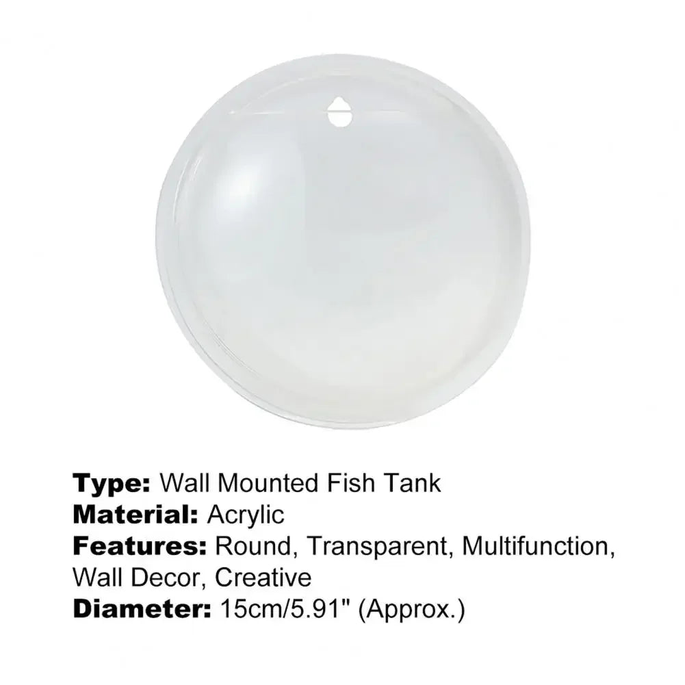 Fish Tank Clear Transparent Wall Mounted Acrylic Creative Flower Pot Hanging Acrylic Creative Decor Fish Tanks Home Accessories