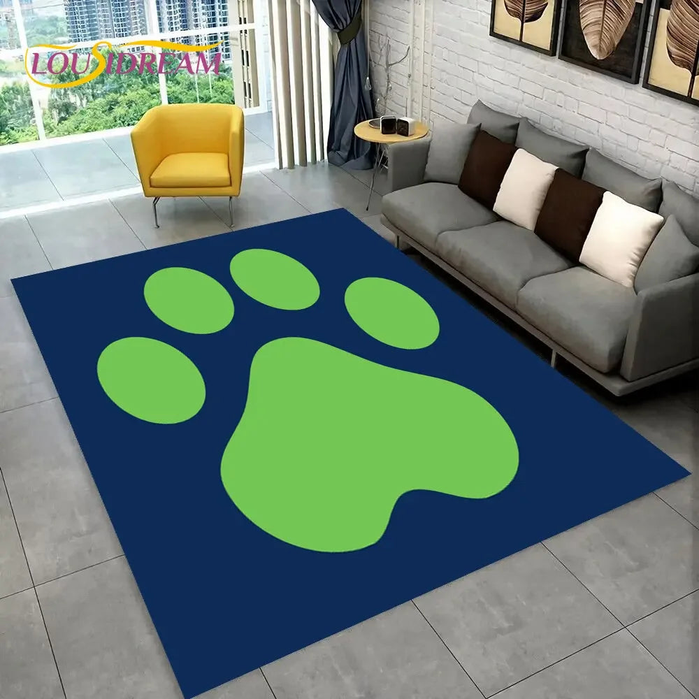 Pets Footprint Sole Series 3D Area Rug Large,Carpet Rug for Living Room Bedroom Sofa Doormat Decoration,kids Non-slip Floor Mat