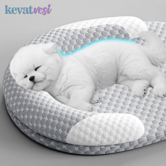 Summer Cooling Pet Dog Mat for Small Medium Dogs Oval Shape Puppy Mat Removable Breathable Dog Sleeping Mat Dog Accessories