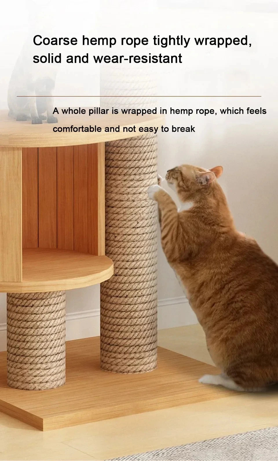 1pc Cat Tree House Cat Tower large Multi-Level Floor To Ceiling Adjustable Climbing Toy Tree House Wooden Cat Toys Pet Products